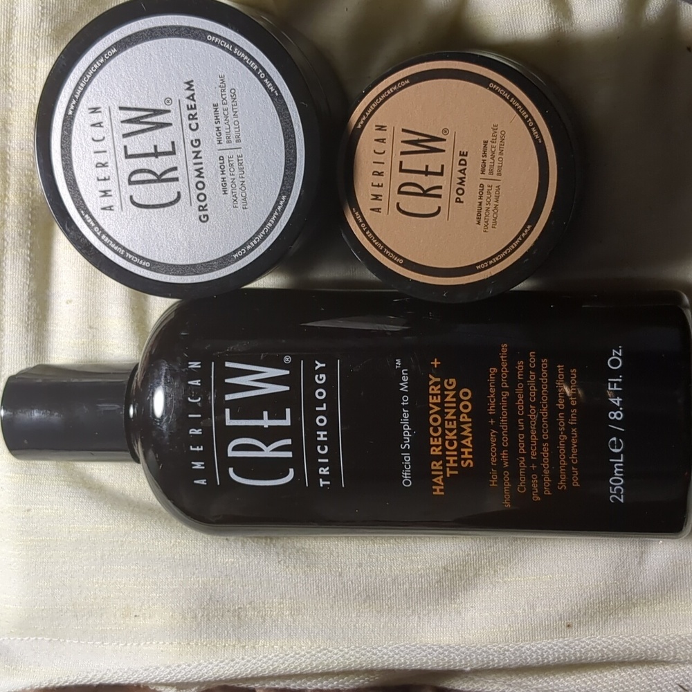 AMERICAN CREW THICKENING SHAMPOO, GROOMING CREAM, POMADE